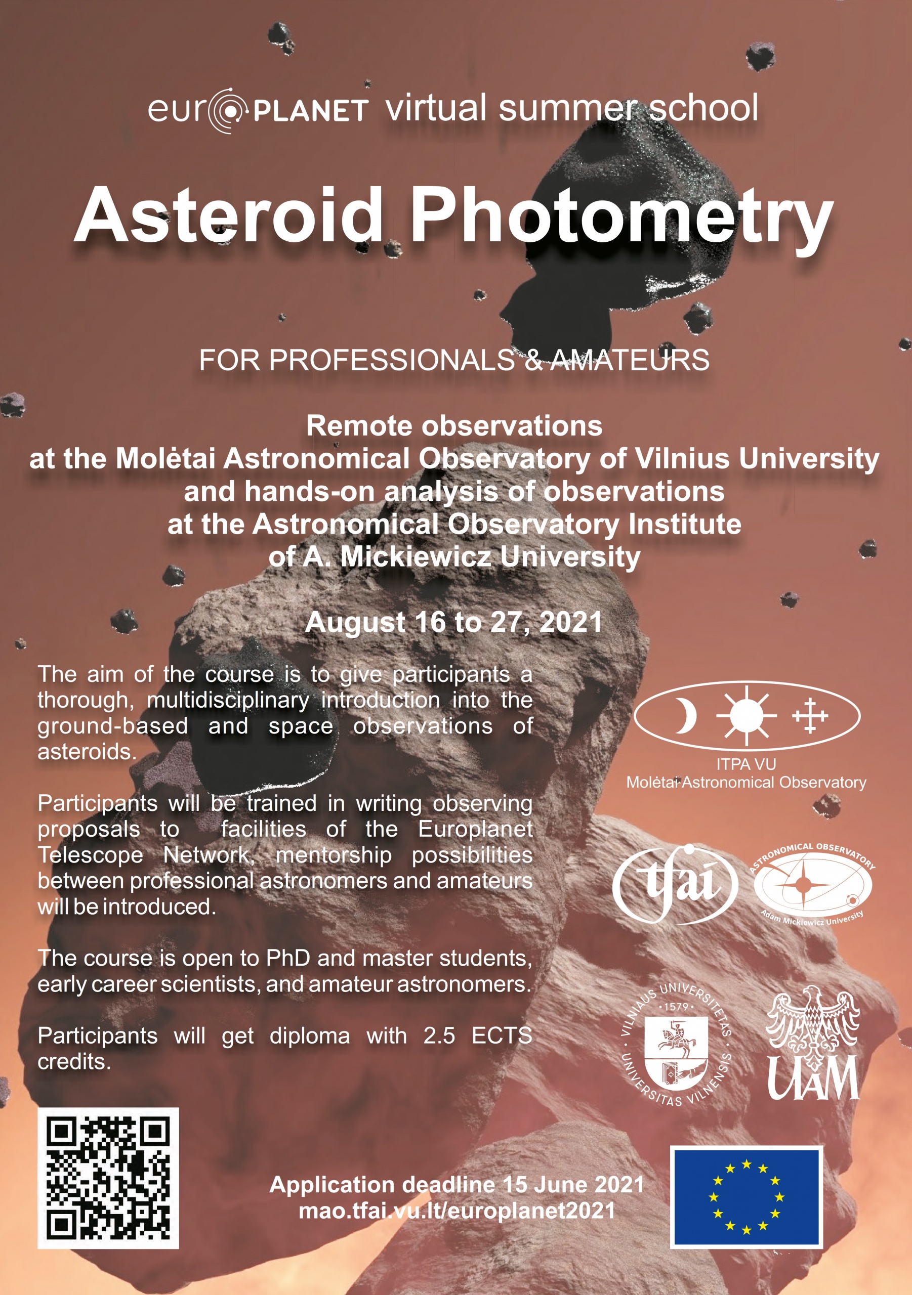Asteroid Photometry Virtual Summer School Society
