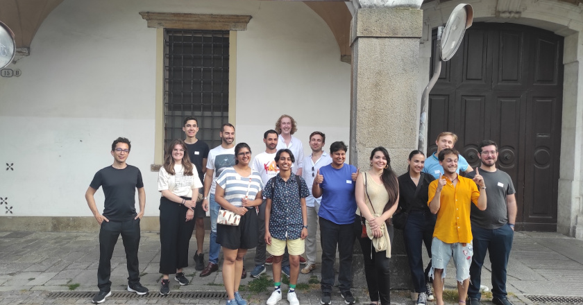 Participants in Europlanet's annual training school, EPEC Annual Week, have been exploring Padova. Here they gathered in teh colonade.